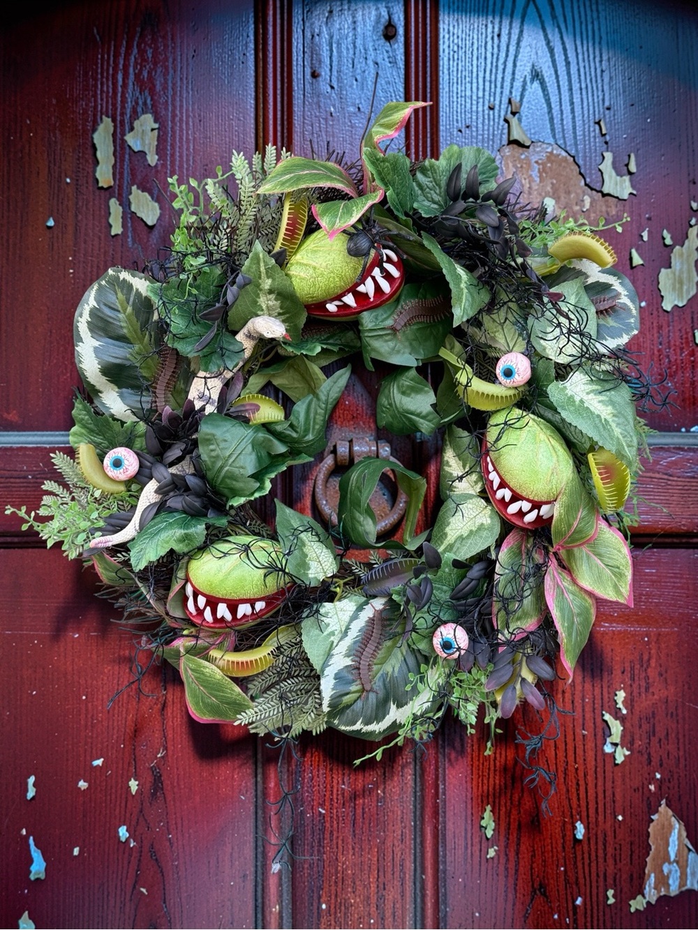 Halloween Wreath NEW Handmade Carnivorous Plant “Audrey” 24” Diameter Wreath
